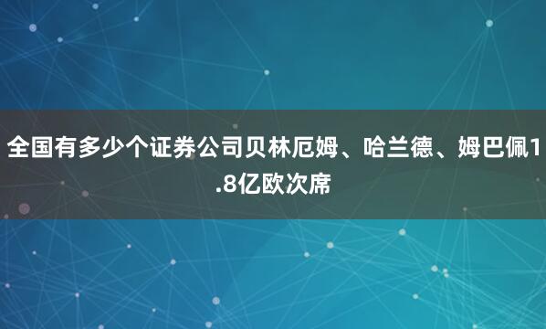 全国有多少个证券公司贝林厄姆、哈兰德、姆巴佩1.8亿欧次席