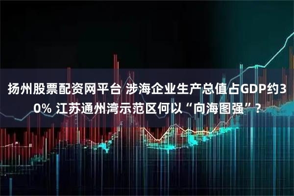 扬州股票配资网平台 涉海企业生产总值占GDP约30% 江苏通州湾示范区何以“向海图强”?