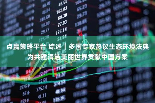 点赢策略平台 综述｜多国专家热议生态环境法典为共建清洁美丽世界贡献中国方案